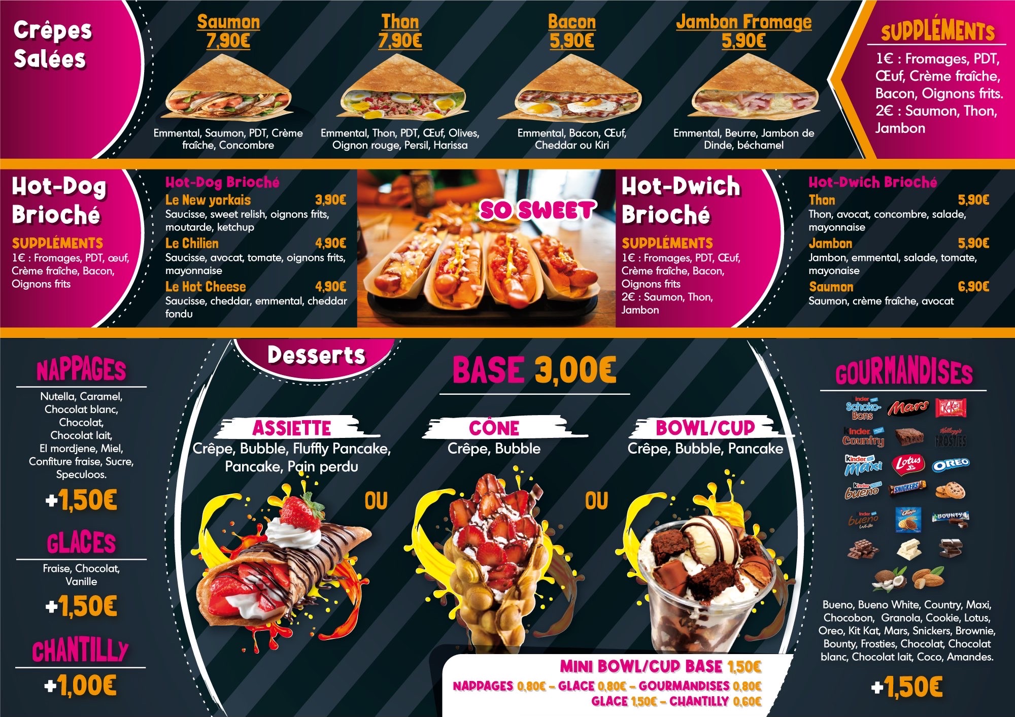 Menu Salés et Desserts